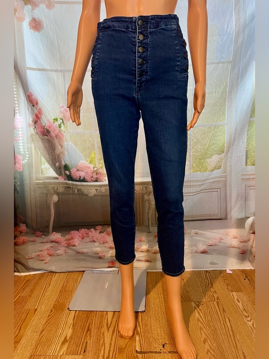 J Brand Denim - J Brand Dark Blue High-Waist Ankle Button-Front Jeans
